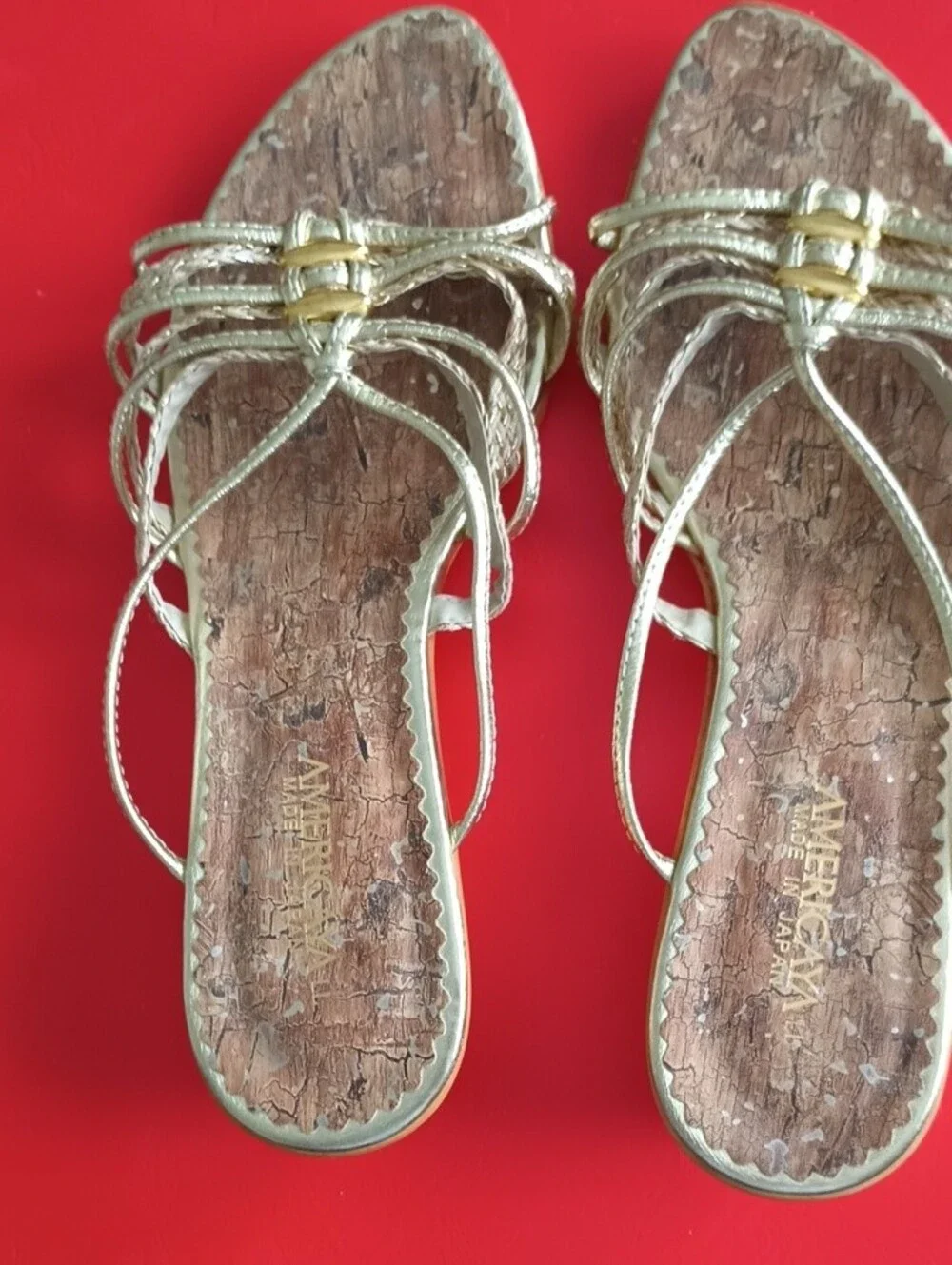 Gold Braided Strappy Slide Sandals for Women